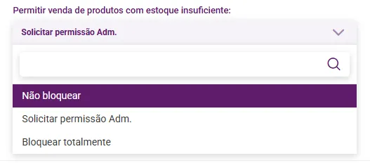 As três opções do campo