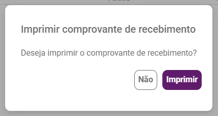Pergunta Imprimir comprovante de recebimento depois de finalizar o recebimento detalhado
