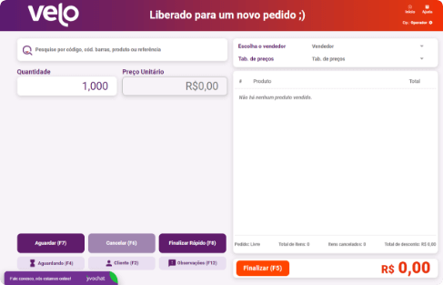 Velo Vendas NF-e, NFC-e, pedidos e cupons