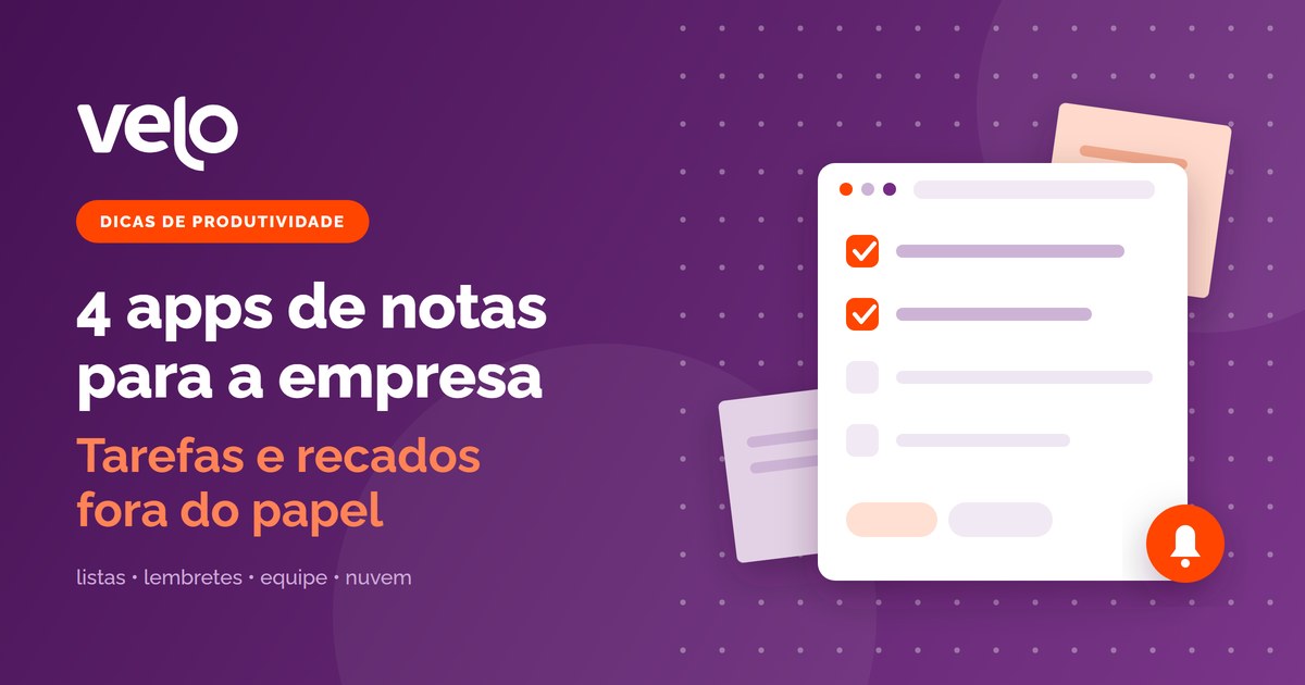 Apps de notas: ilustração de lista de tarefas com itens marcados, notas adesivas e um lembrete