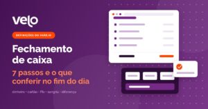 Fechamento de caixa: ilustração da conferência entre o dinheiro contado na gaveta e o total registrado pelo sistema, forma por forma