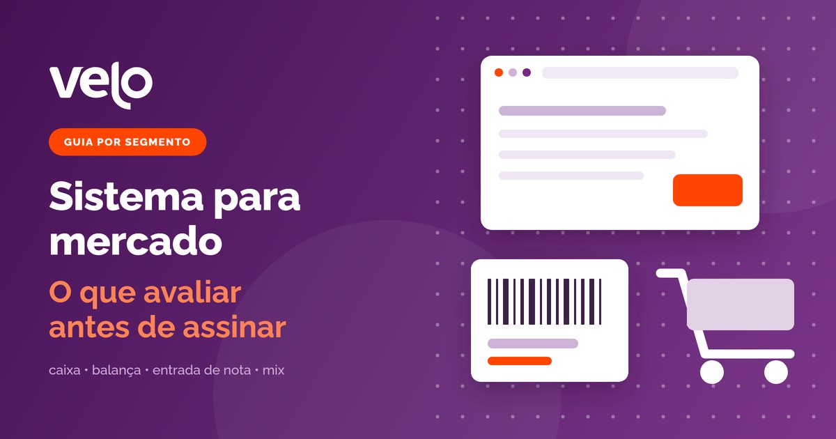 Ilustração de tela de caixa, etiqueta com código de barras e carrinho de compras